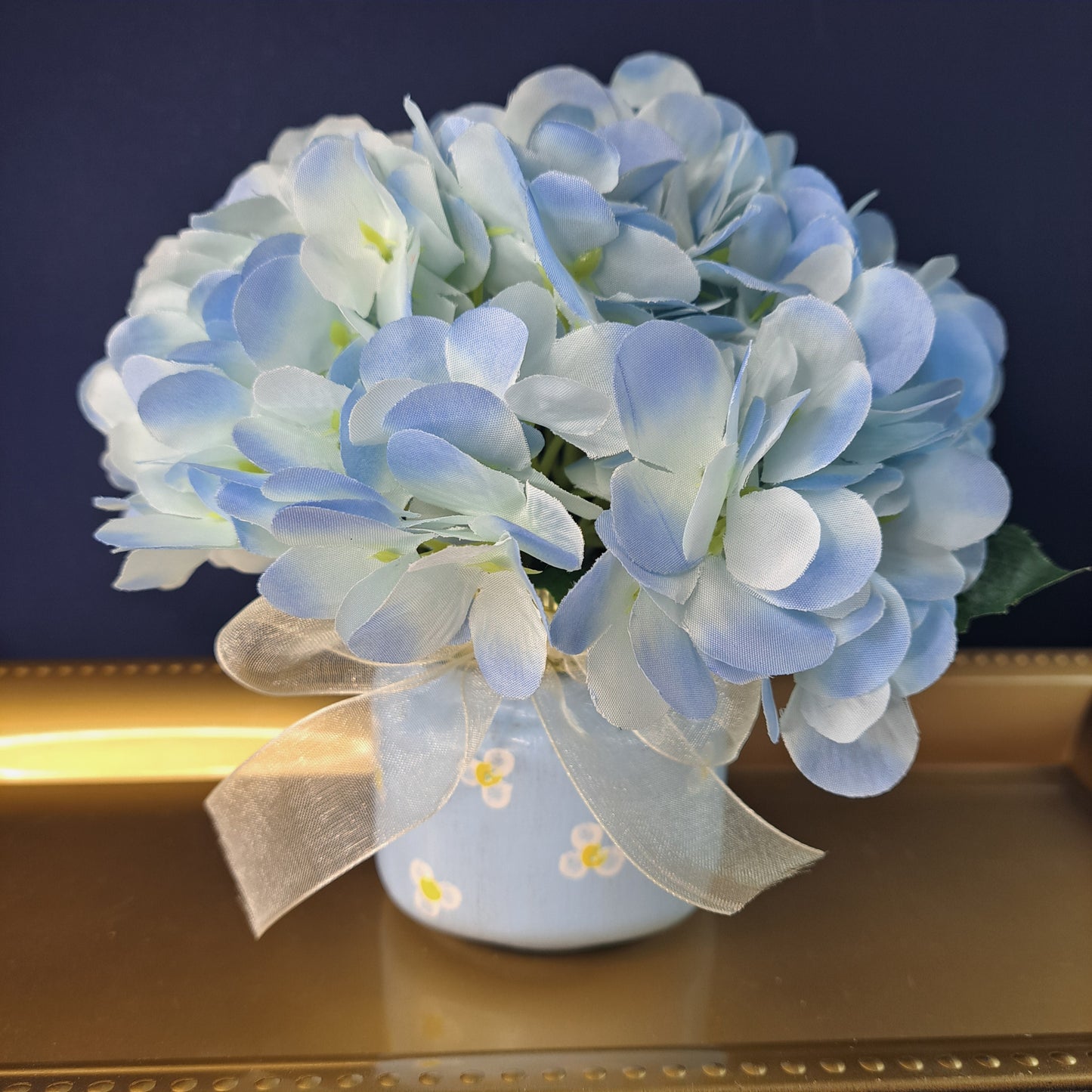 Blue Blooms Jar, Lighted Scent Jar