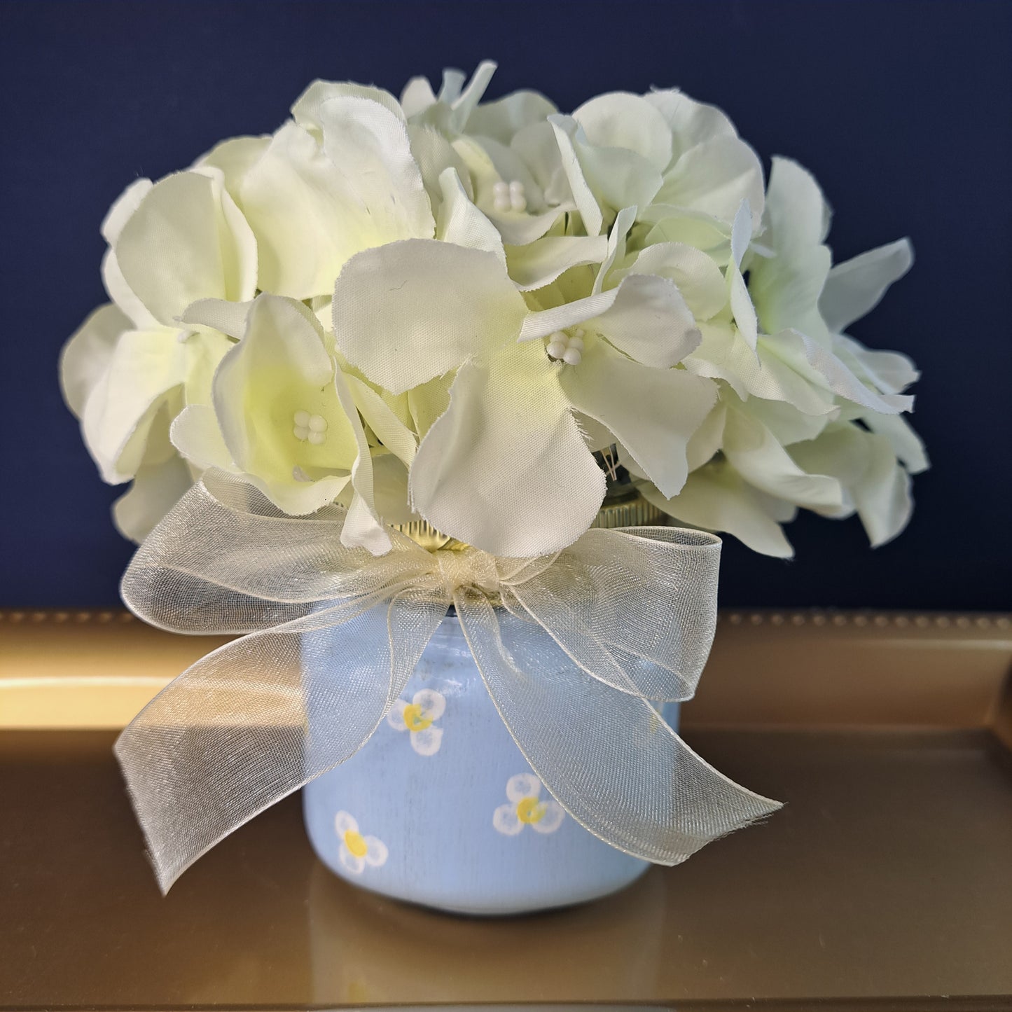 Blue Blooms Jar, Lighted Scent Jar