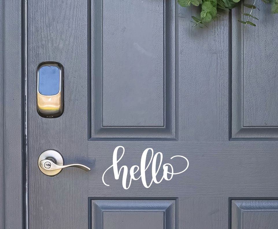 Hello Vinyl Door Lettering (multiple colors)